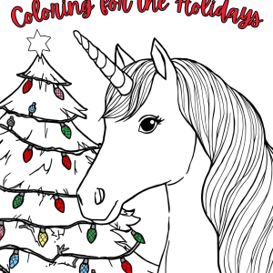 holiday coloring unicorn book